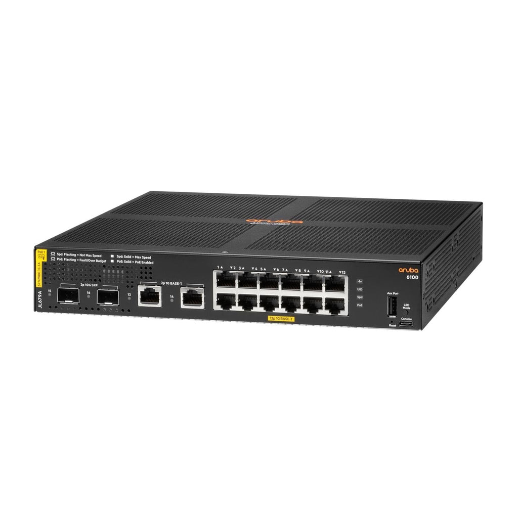 Aruba Hpe Router HPE Aruba 6100 12-port Class4 Managed L3 Gigabit Ethernet PoE Switch B