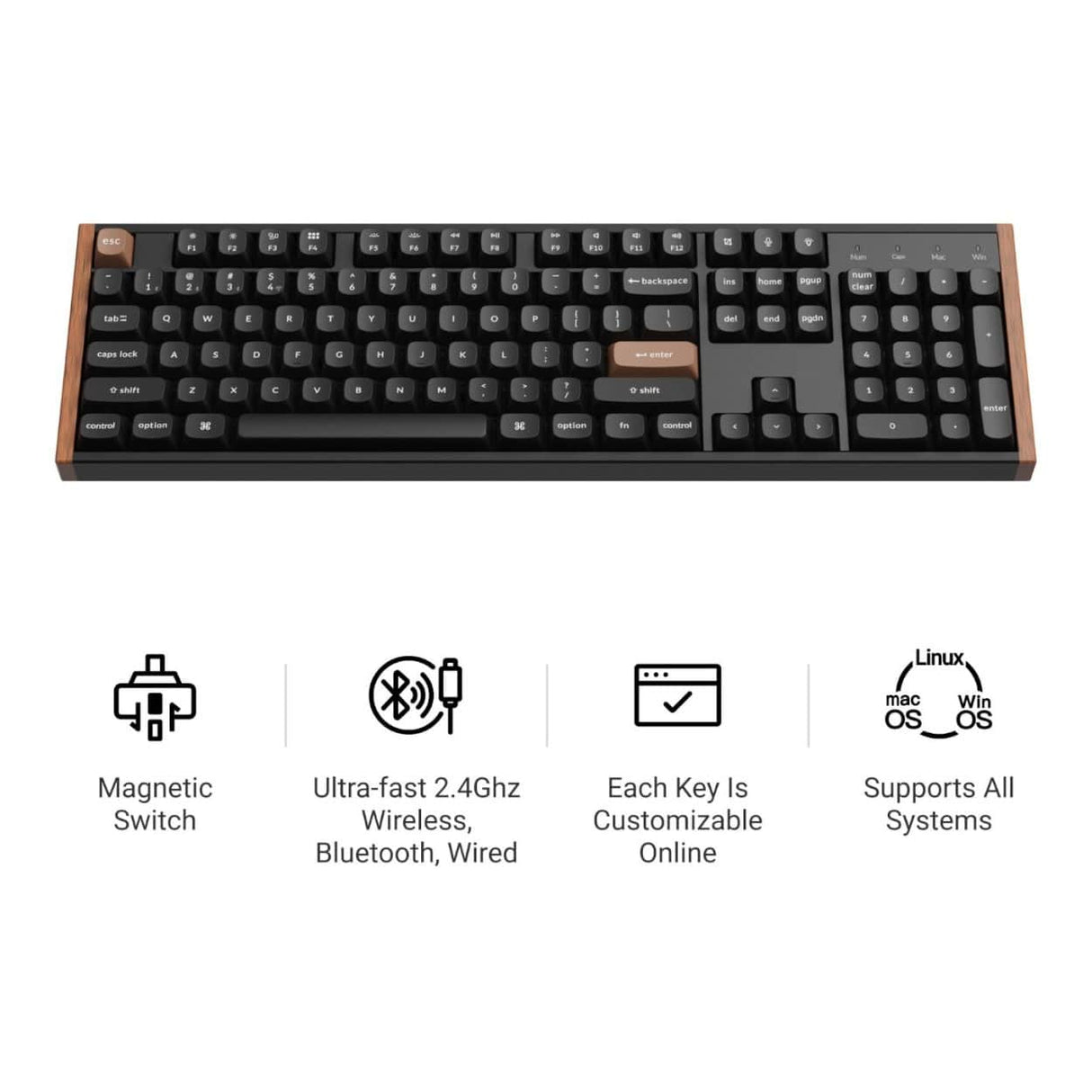 Keychron K10H-F1 HE Wireless Gaming Keyboard with Nebula Switches Black