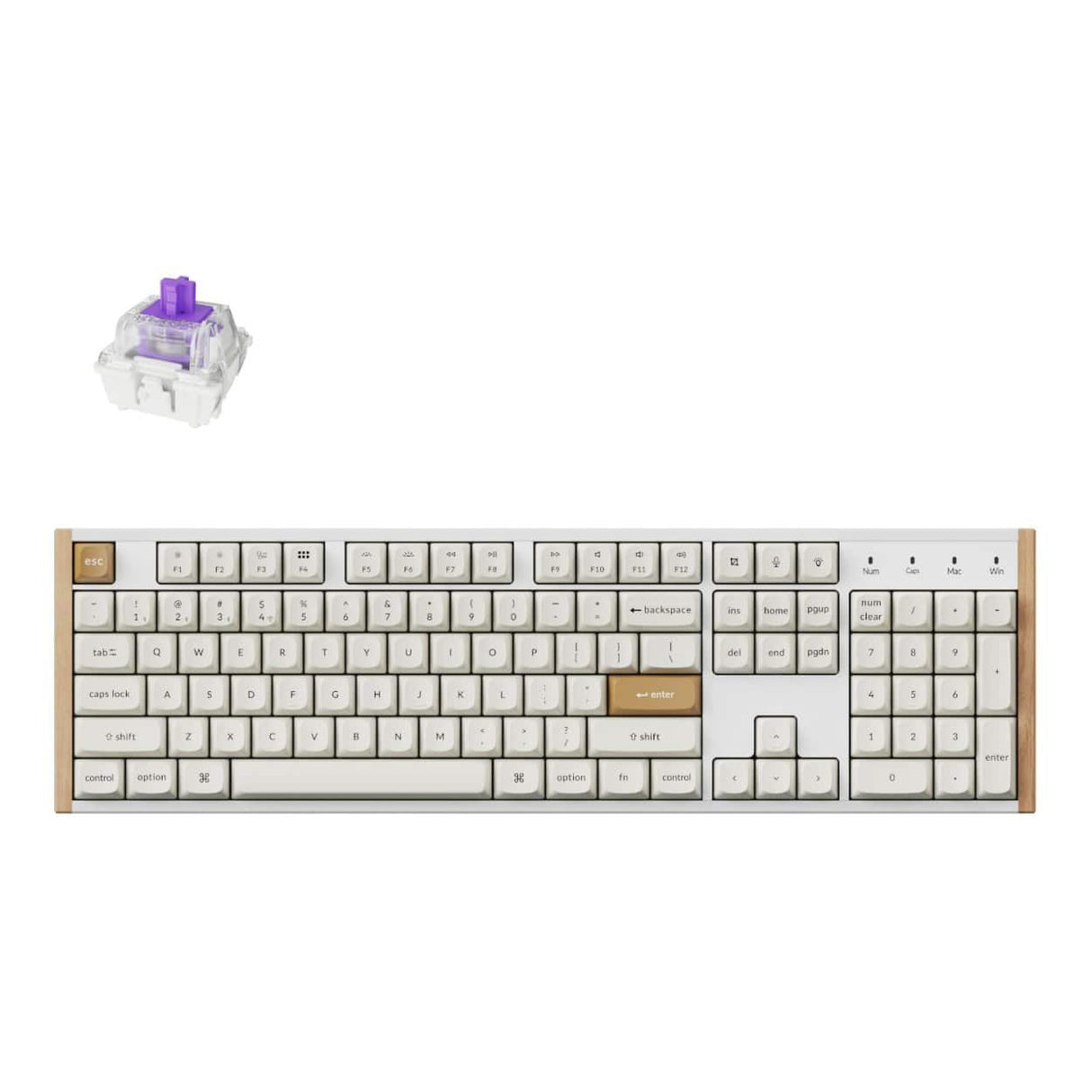 KeyChron K10 HE Wireless Magnetic Switch Custom Keyboard - White Wood K10H-Q1