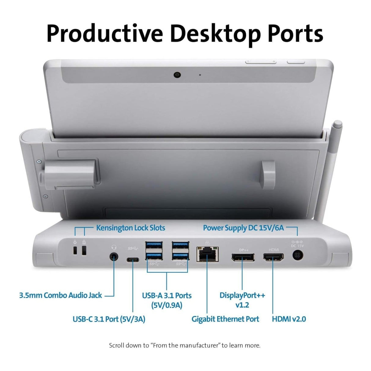 Kensington SD6000 Surface Go and Go 2 Docking Station K38700EU