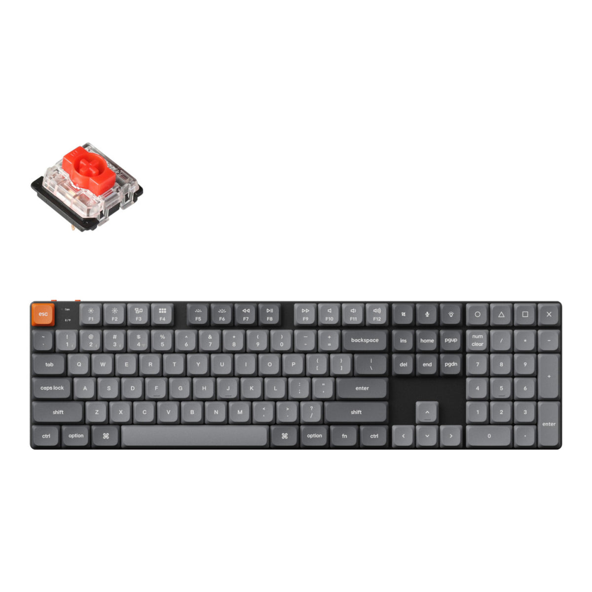 Keychron K5 Max QMK/VIA Full-sized Wireless Keyboard with RED Switches K5M-H1