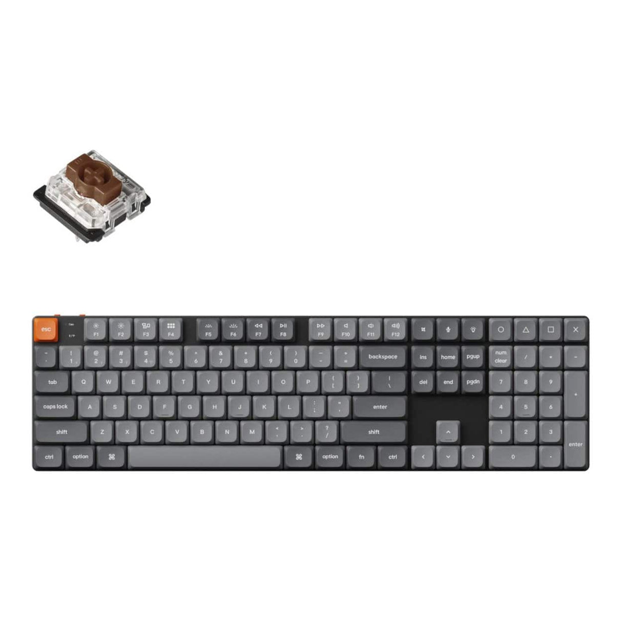 Keychron K5 Max QMK/VIA Full-sized Wireless Custom Mechanical Keyboard Brown Switches K5M-H3