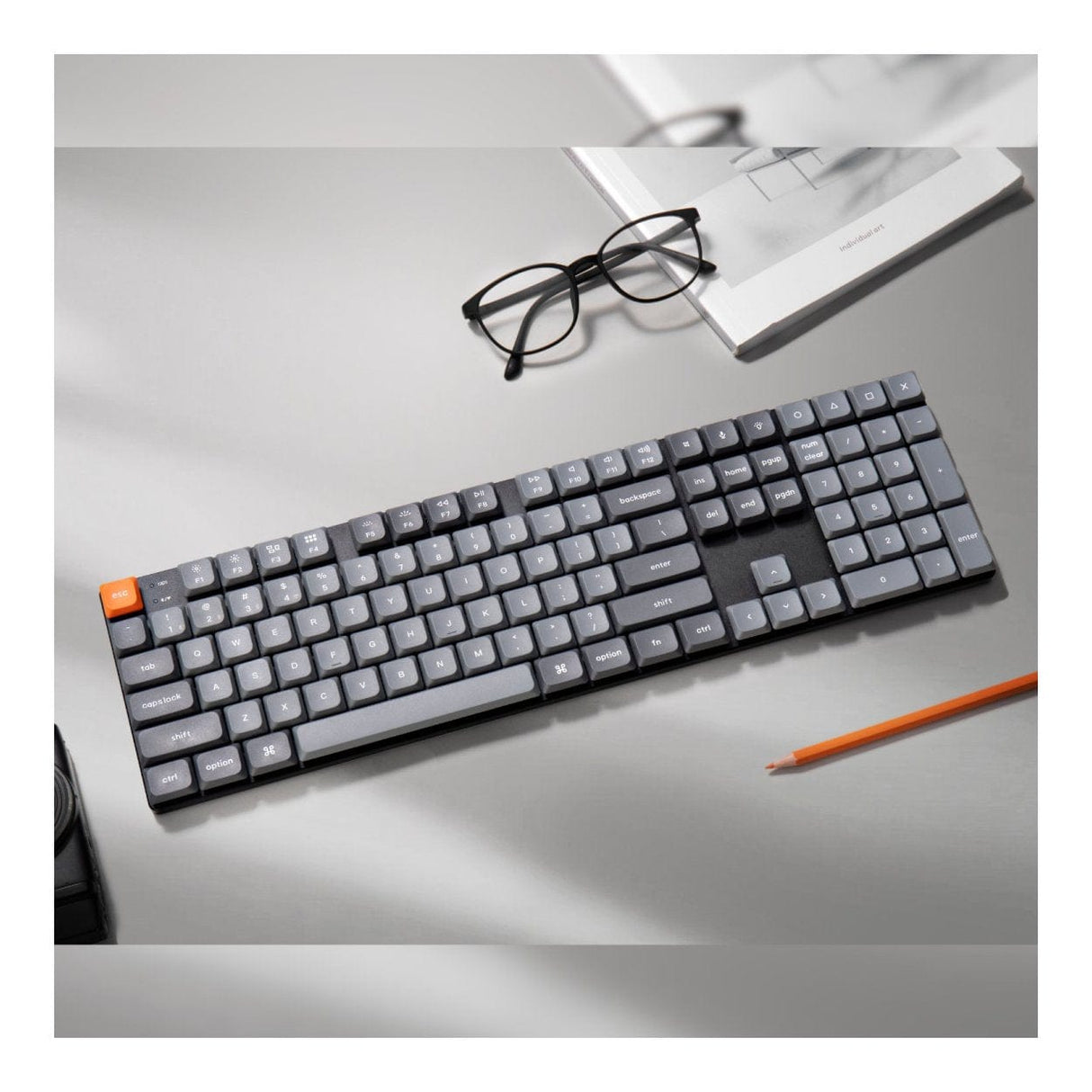 Keychron K5 Max QMK/VIA Full-sized Wireless Custom Mechanical Keyboard Brown Switches K5M-H3
