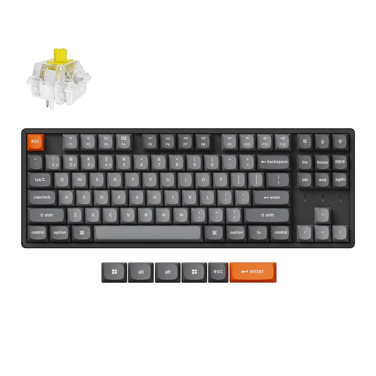 Keychron K8 Max QMK Wireless Mechanical Keyboard with Banana Switches Black K8M-J4