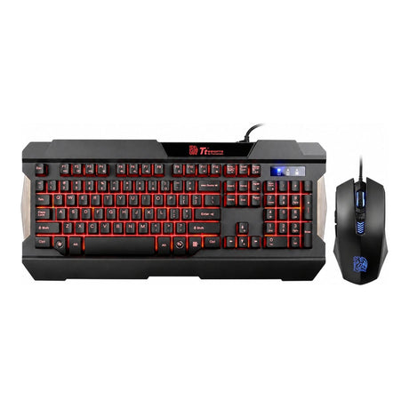 Tt eSPORTS COMMANDER COMBO Multi Light Gaming Keyboard and Mouse Combo KB-CCM-PLBLUS-01