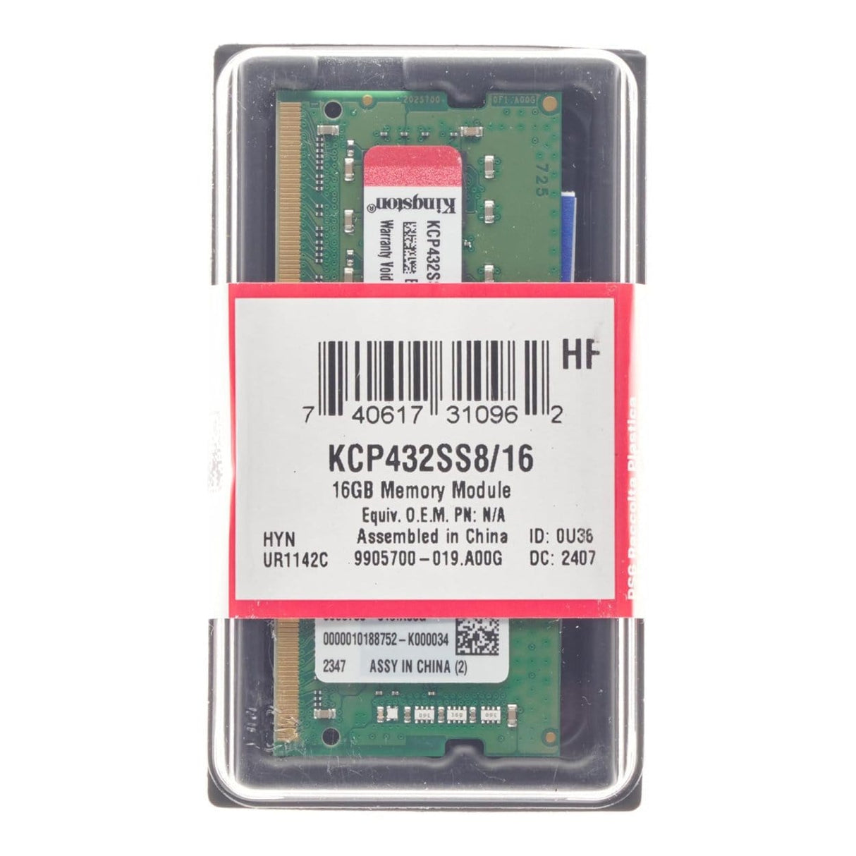 Kingston KCP432SS8/16 Memory Module 16GB 1 x 16GB DDR4 3200MHz