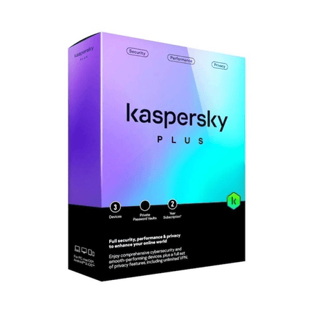 Kaspersky Plus 2-year 3-Device Internet Security License KL10429DCDS