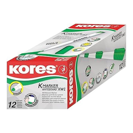Kores K-Marker XW1 Bullet Tip Whiteboard Marker 12-pack Green KOR-WB-20835
