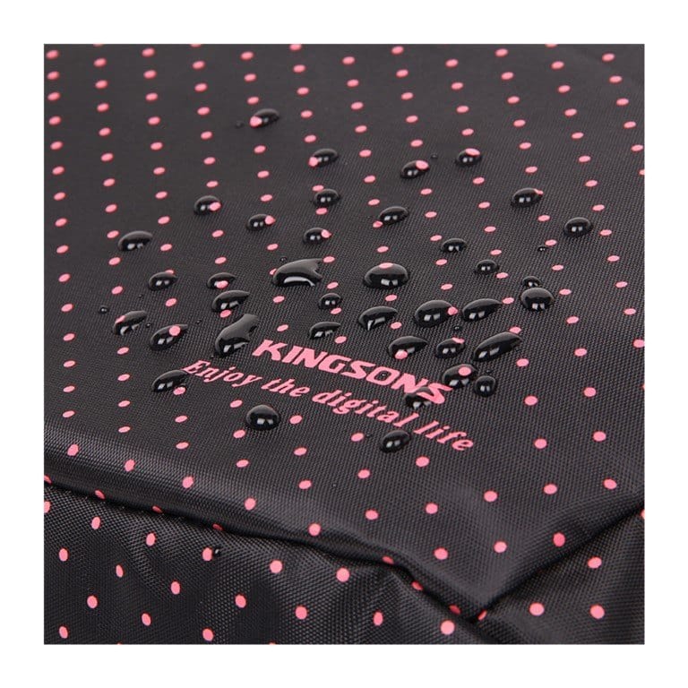Kingsons Black Match Pink Hot Dot Series 14.5-inch Notebook Shoulder Bag KS6064W-B