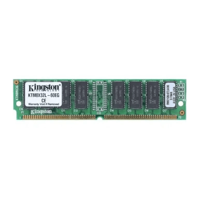 Kingston 32MB DRAM-FPM 60ns Non-ECC SIMM 5V 72-pin 300mil Memory Module KTM8X32L60EG