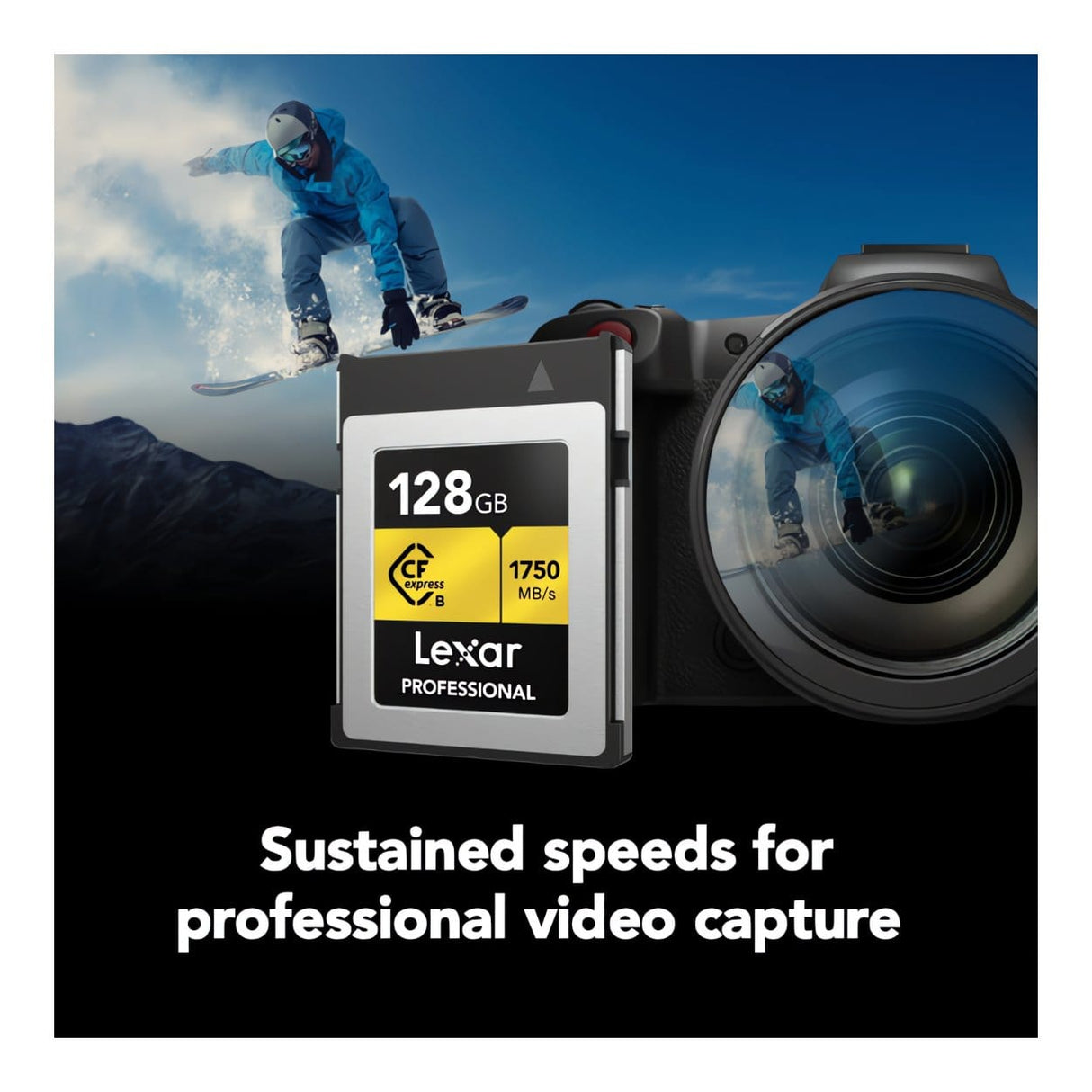 Lexar Professional CFexpress 128GB Type-B Memory Card GOLD Series LCXEXPR128G-RNENG