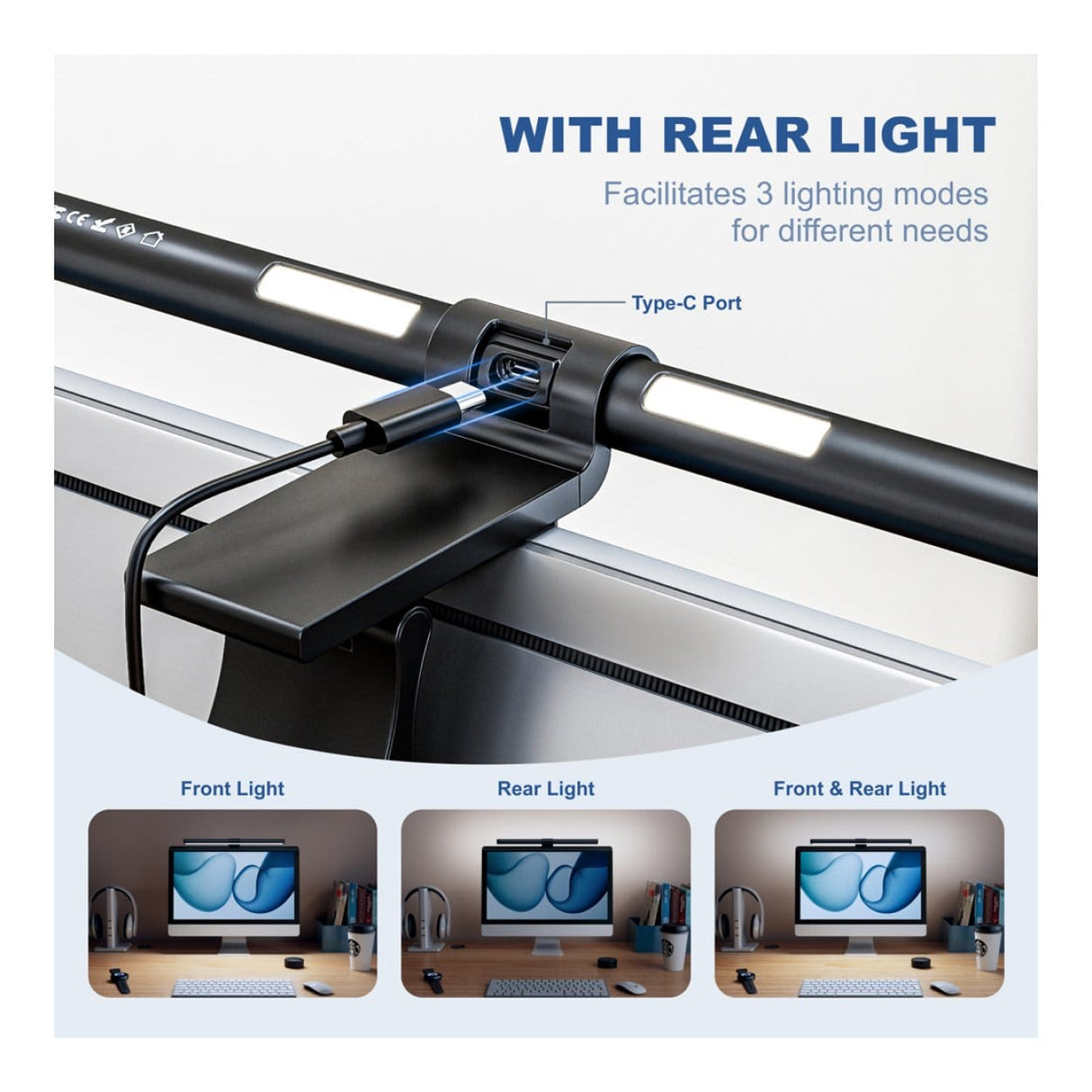 LinkQnet Bracket Monitor Light Bar with Wireless Remote Black LDL16-6LV