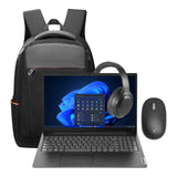 Lenovo V15 AMD Ryzen 5 15.6-inch Win 11 Home Laptop and Mouse & Backpack & Headphone Bundle