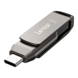 Lexar JumpDrive Dual Drive D400 64GB Type-C Flash Drive Grey LJDD400064G-BNQNG