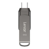 Lexar JumpDrive Dual Drive D400 64GB Type-C Flash Drive Grey LJDD400064G-BNQNG