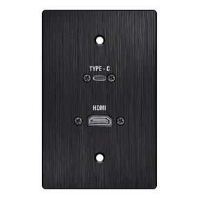 LinkQnet Type-C with HDMI Wall Plate Black LK-WP-235