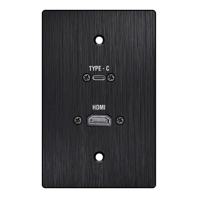 LinkQnet Type-C with HDMI Wall Plate Black LK-WP-235