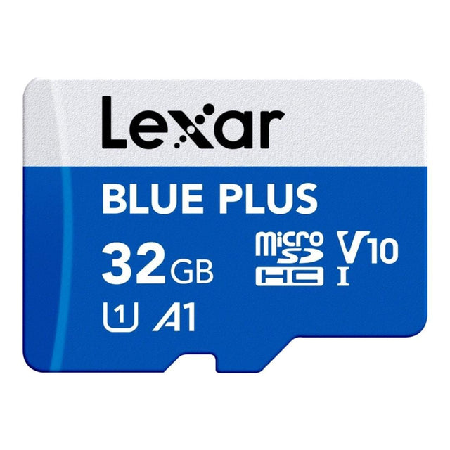 Lexar BLUE PLUS 32GB MicroSDHC Memory Card LMSBLPL032G-BNANG