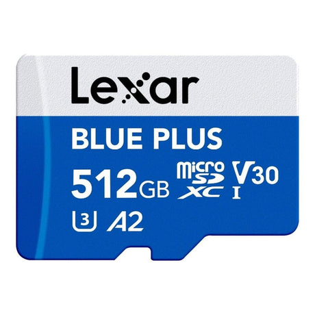 Lexar Blue Plus 512GB MicroSDXC UHS-I Memory Card LMSBLPL512G-BNANG