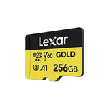 Lexar Professional GOLD 256GB MicroSDXC Memory Card LMSGOLD256G-BNNNG