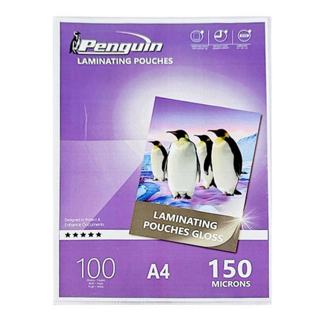 Penguin A4 150 Microns Gloss Laminating Pouches - 100-pack LP150A4G