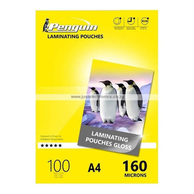 Penguin A4 160 Microns Gloss Laminating Pouches - 100-pack LP160A4G
