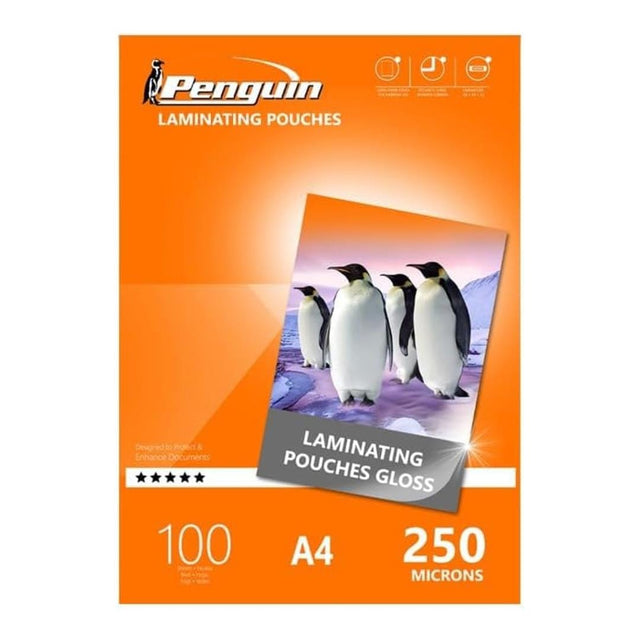 Penguin A4 250 Microns Gloss Laminating Pouches - 100-pack LP250A4G