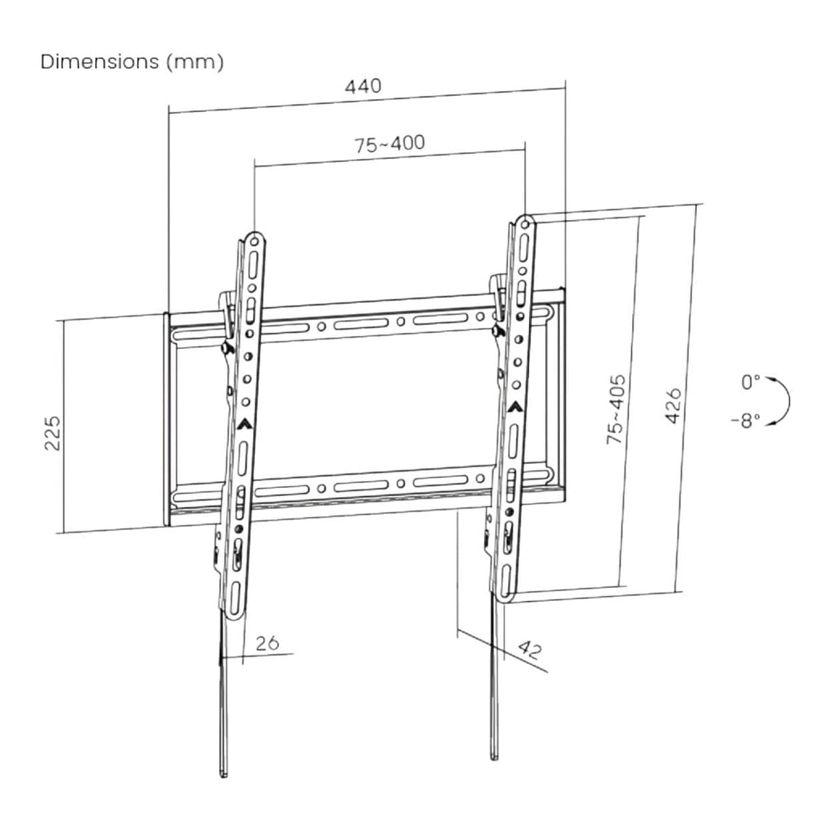 LUMI 32 to 75-inch Slim Tilt TV Wall Mount LP81-44T
