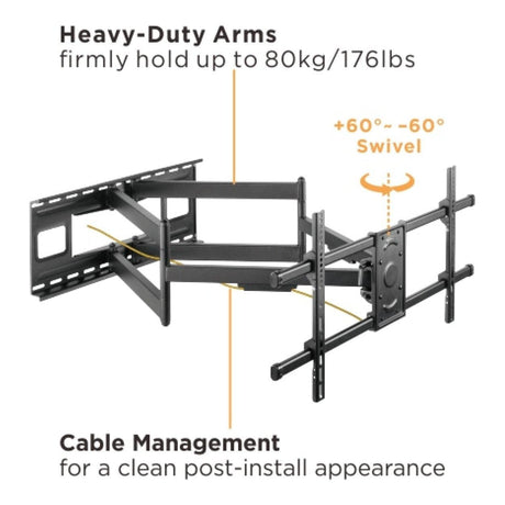 LinkQnet 43 to 90-inch Heavy-Duty Full-Motion TV Wall Mount LPA49-486XLD