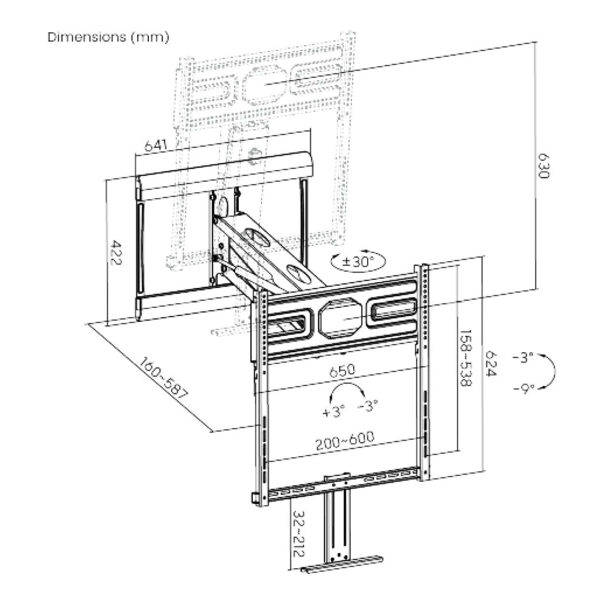 Lumi 65-85-inch Premium Pull Down Mantel TV Mount LPA53N-461L