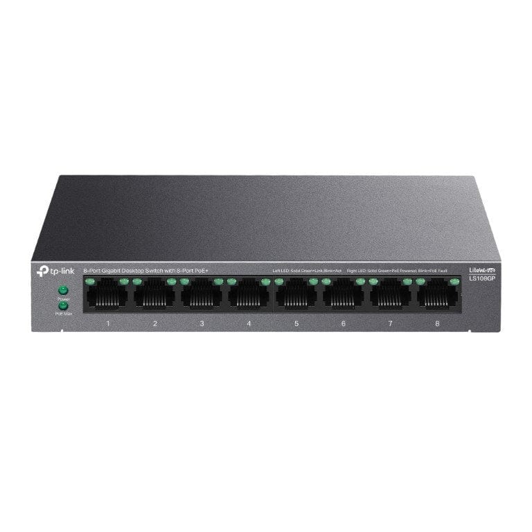 TP-Link LiteWave LS108GP 8-port GbE PoE+ Unmanaged Switch – FirstShop