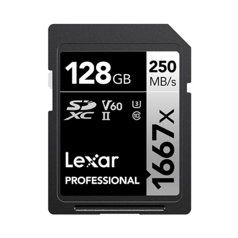 Lexar Pro 1667x SILVER Series 128GB SDXC UHS-II Memory Card LSD128CB1667