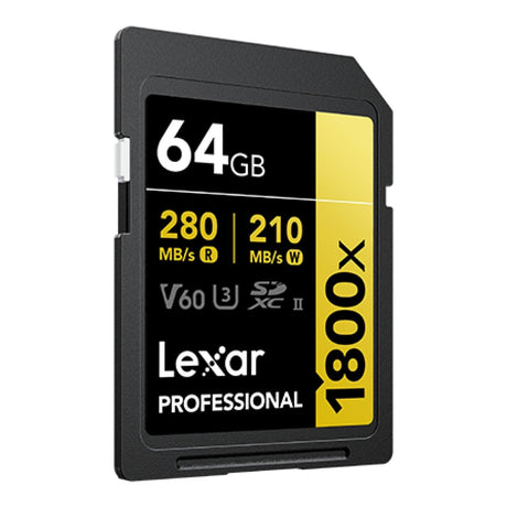 Lexar 1800x SD Professional 64GB SDXC Memory Card LSD1800064G-BNNNG