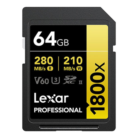 Lexar 1800x SD Professional 64GB SDXC Memory Card LSD1800064G-BNNNG