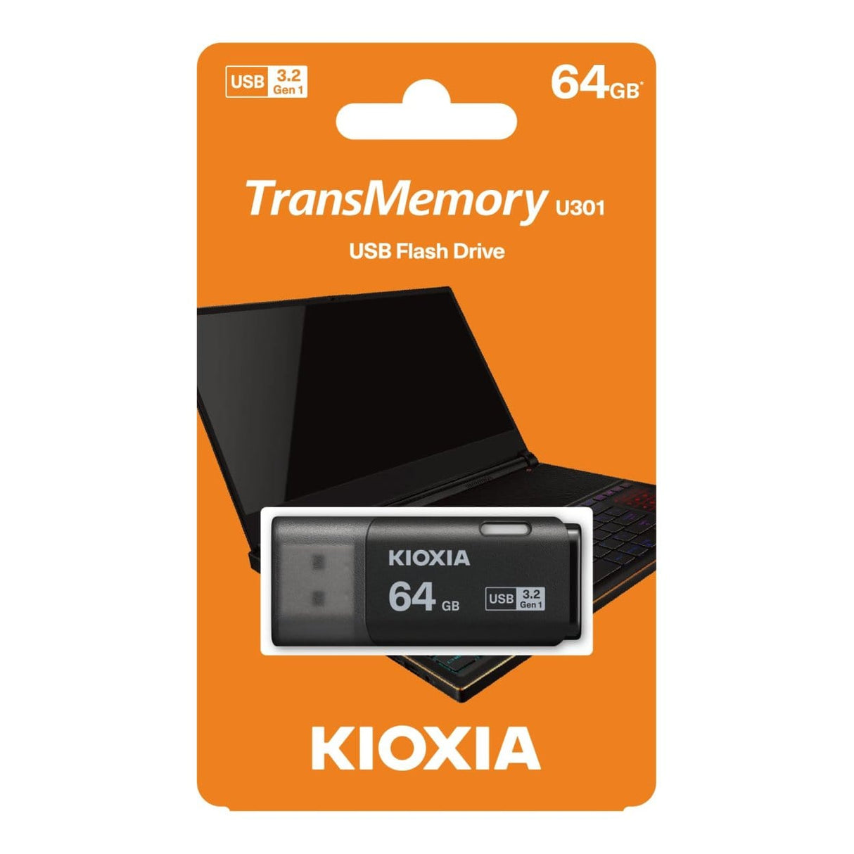 Kioxia LU301K064GG4 64GB USB Type-A 3.2 Gen 1 Black USB Flash Drive