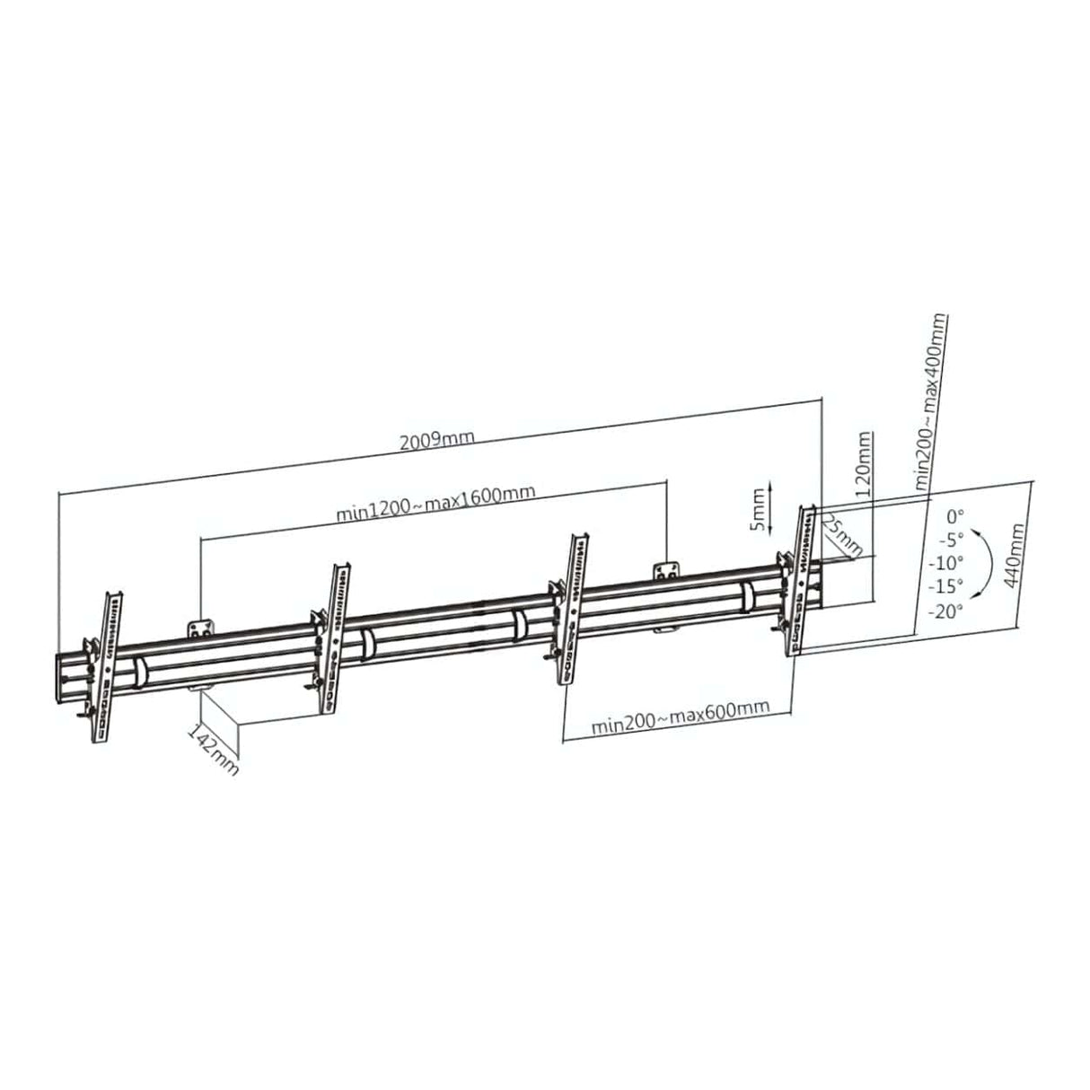 Lumi 45-55-inch Dual Screen Menu Board Wall Mount LVW10-246T