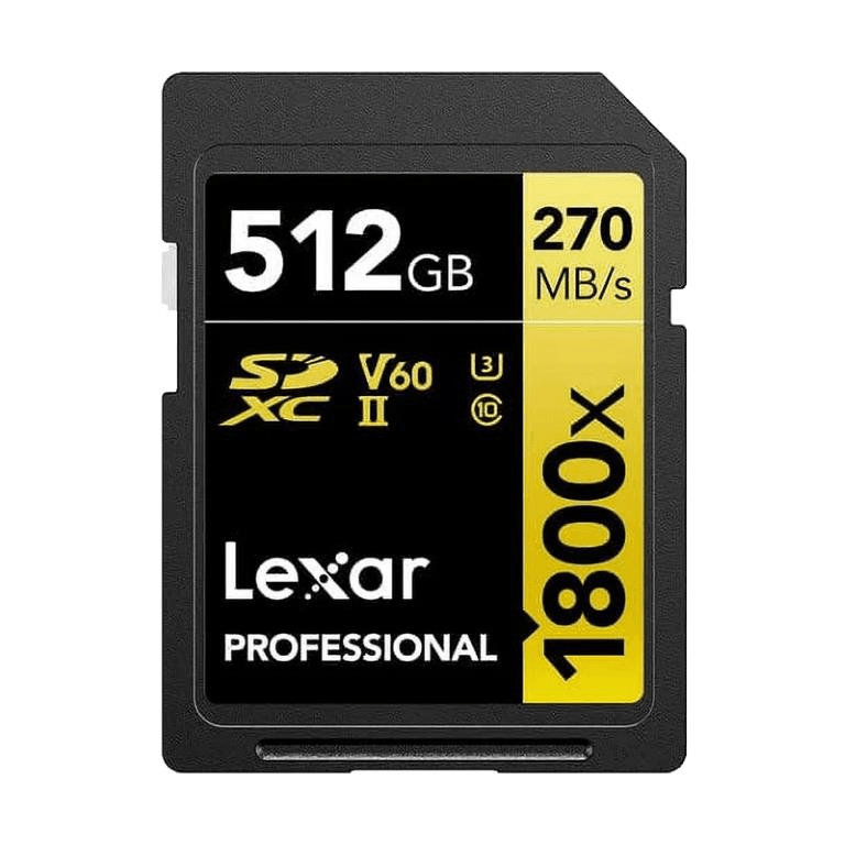 Lexar SD Professional 512GB 1800x SDXC Memory Card LXSD1800P512
