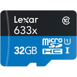 Lexar High-Performance 633x 32GB microSDXC UHS-I Memory Card with SD Adapter LXSDM63332A