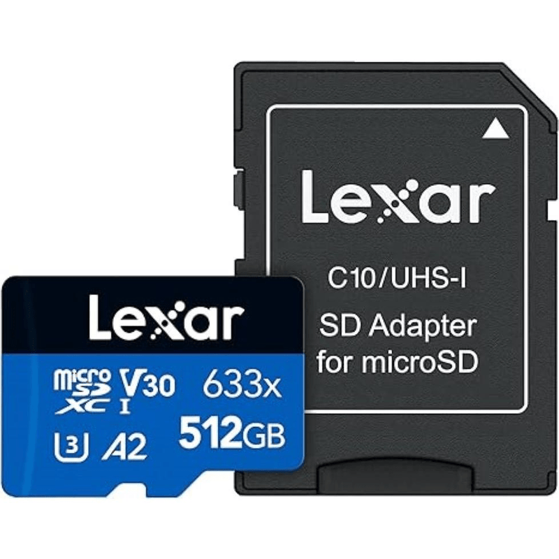 Lexar SD Miro 512GB 633x MicroSD Memory Card with SD Adapter LXSDM633512A