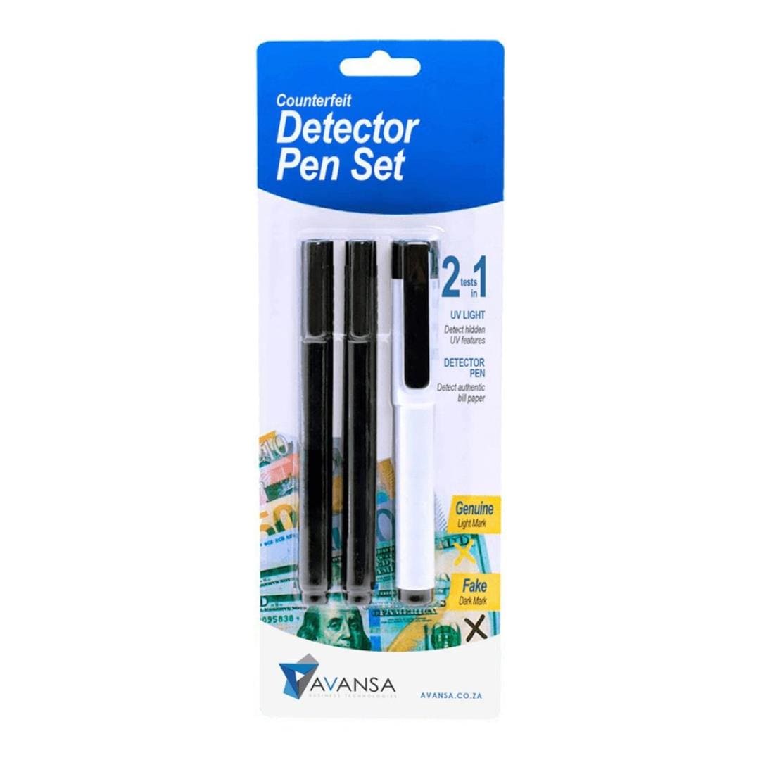 Avansa Counterfeit Pens with UV Light 3-pack M017