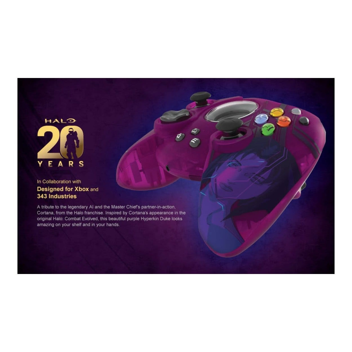 Hyperkin Cortana Xbox 20th Anniversary Limited Edition Duke Wired Controller M02668-COR
