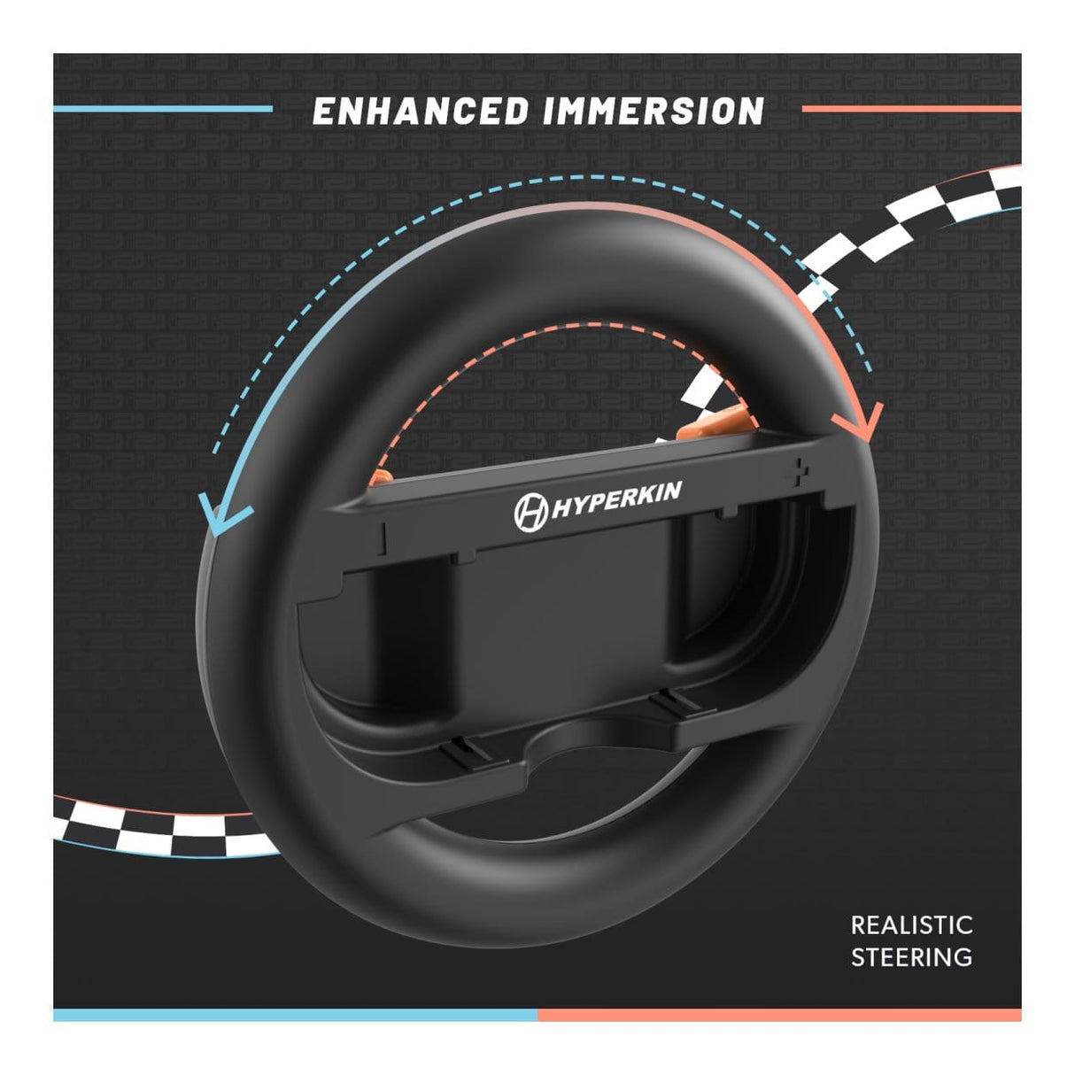 Hyperkin Racing Wheel Set for Joy-Cons 2 Controller 2-pack M07716