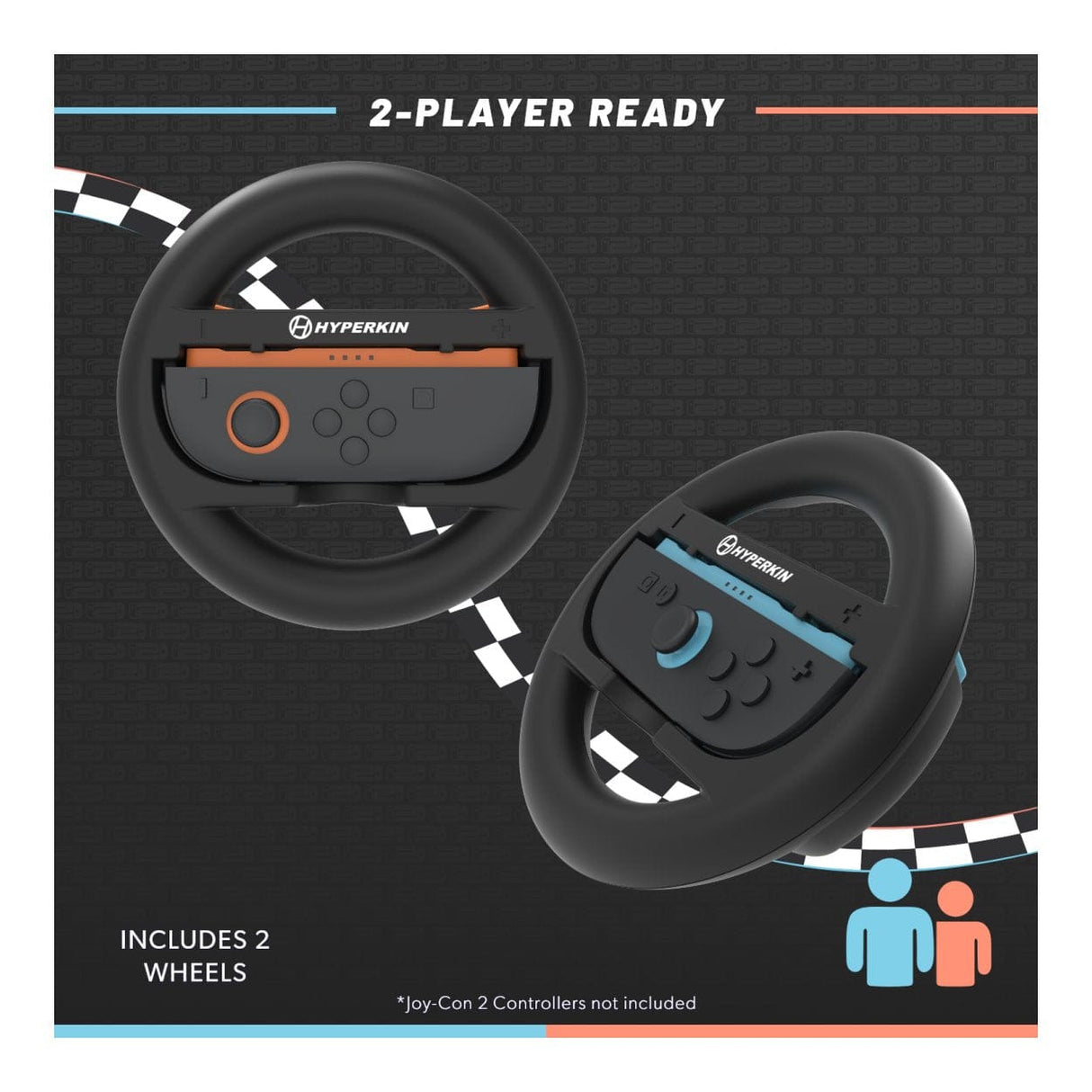 Hyperkin Racing Wheel Set for Joy-Cons 2 Controller 2-pack M07716