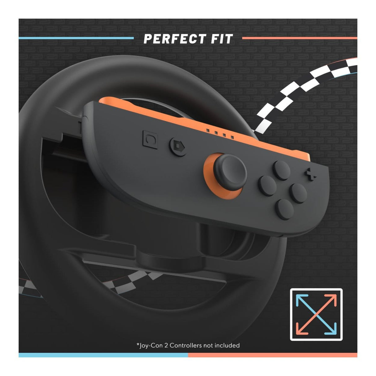 Hyperkin Racing Wheel Set for Joy-Cons 2 Controller 2-pack M07716