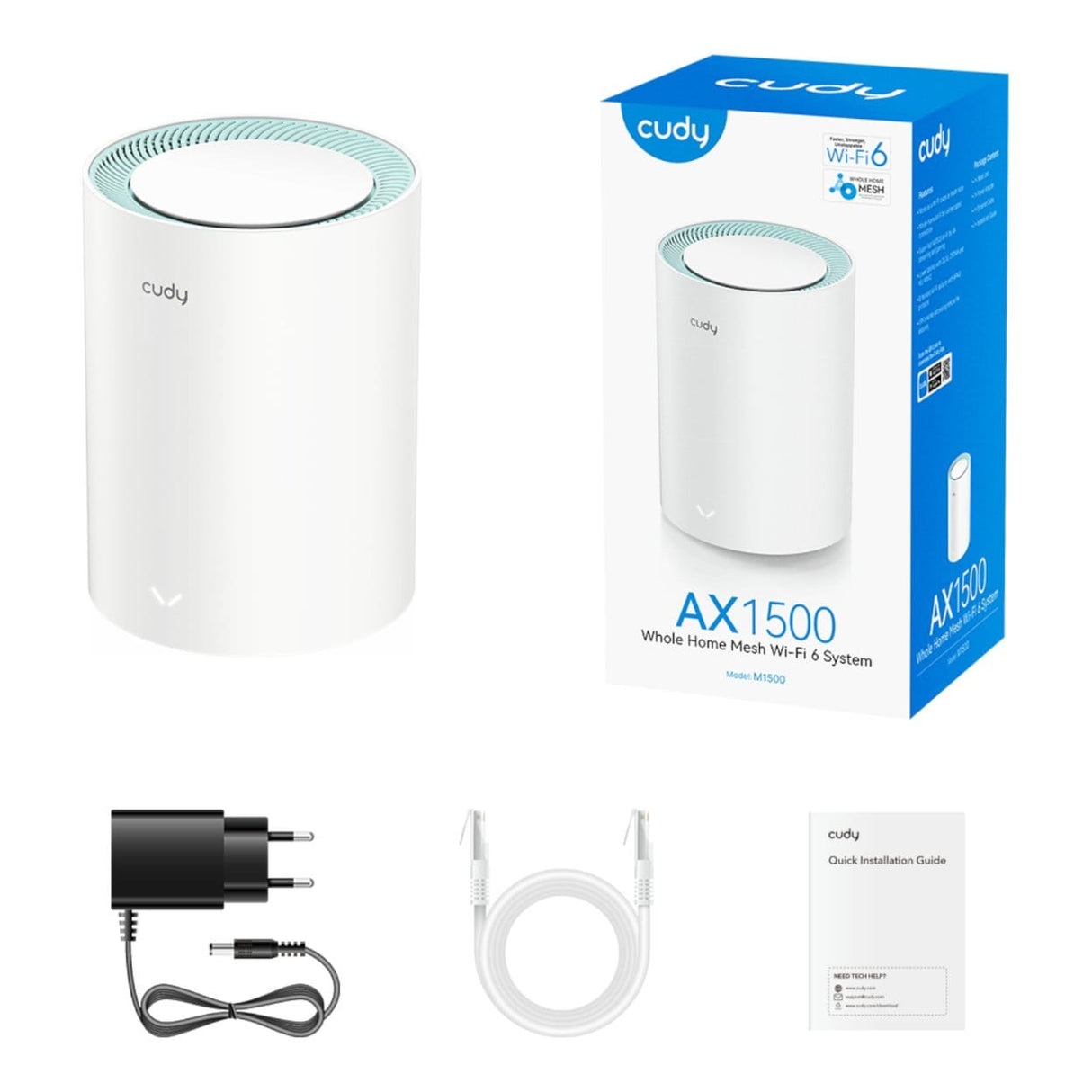 Cudy M1500 AX1500 Gigabit Whole Home Mesh Wi-Fi 6 System