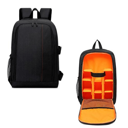 Tuff Luv DSLR Lens 15 inch Notebook Day Bag Kit Backpack Black and Orange M1722B FirstShop