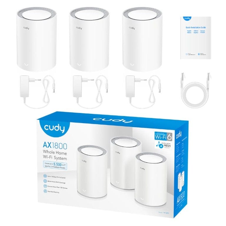 Cudy M1800 AX1800 Whole Home Mesh Wi-Fi 6 System 3-Pack