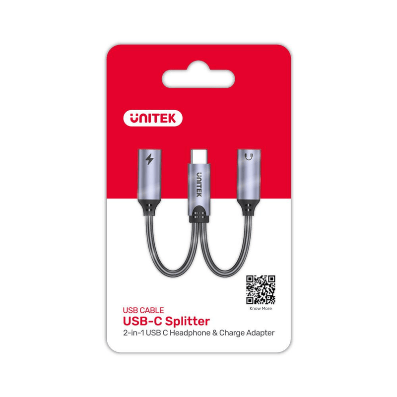 Unitek Type-C 2-in-1 Headphone and 18W Charge Adapter M206A