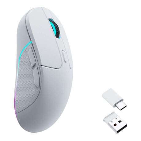 Keychron M3 Wireless and Bluetooth Gaming Mouse White M3-A3