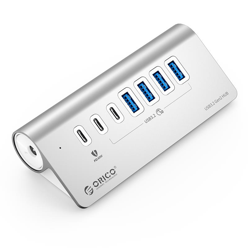 Orico Aluminum Alloy 7-Port USB Hub Silver M3U4C3-G2-10-EU-SV-BP
